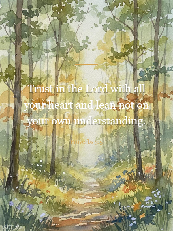 Trust in the Lord with all your heart and lean not on your own understanding.